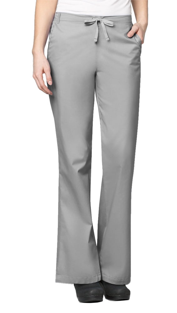 wonderwink women's wonderwork flare leg scrub pant, grey, 5x-large ...