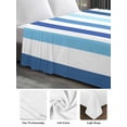 thumbnail image 6 of Geometric Stripe Twim XL Size Flat Sheet, Wrinkleproof & Fadeproof Cooling Flat Bed Sheet Only, Ombre Farmhouse Blue Vertical Striped Breathable Soft Bedding Top Sheets 66 x 102 Inches, 6 of 8