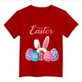 thumbnail image 4 of Byoo Easter Egg Printed Big Girls' T Shirt Short Sleeve Round Neck Pullover Tee Lightweight Summer Tshirt,Red, 4 of 4