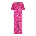 thumbnail image 6 of Dyegold Women's Capri Pajama Set Short Sleeve Shirt And Capri Pants Sleepwear Pjs Sets Soft Lounging Outfits With Pockets, 6 of 8