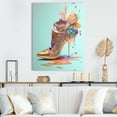 thumbnail image 2 of Designart Blue Floral Hight Heels I Canvas Wall Art, 2 of 5
