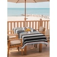 thumbnail image 2 of 60x120 Inch Outdoor Tablecloth with Umbrella Hole Zipper Rectangle Black Pink Striped Rectangular Tablecloths Outside Waterproof Modern Stripes Farmhouse Patio Table Cloth Cover for Picnic Party, 2 of 8