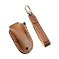 thumbnail image 2 of Funda de cuero para llavero con protección para llavero, soporte protector remoto para el modelo Tesla, piezas de repuesto, profesional duradero de Marrón B Modelo X Macarena Caso del llavero del coche, 2 of 7