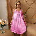 thumbnail image 6 of Fazvaoo Women Nightgowns Short Sleeve Short Nightdress Summer Silk Nightgowns(Pink,0), 6 of 7