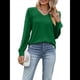 thumbnail image 1 of Blusas Elegantes e Informales para Mujer, con Cuello en V y Lunares, de Larga Verde L, 1 of 9
