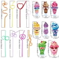 thumbnail image 3 of 24 Uds pajitas locas para beber, lazo de plástico reutilizable rizado para niños y adultos, pajitas divertidas coloridas, 3 of 5