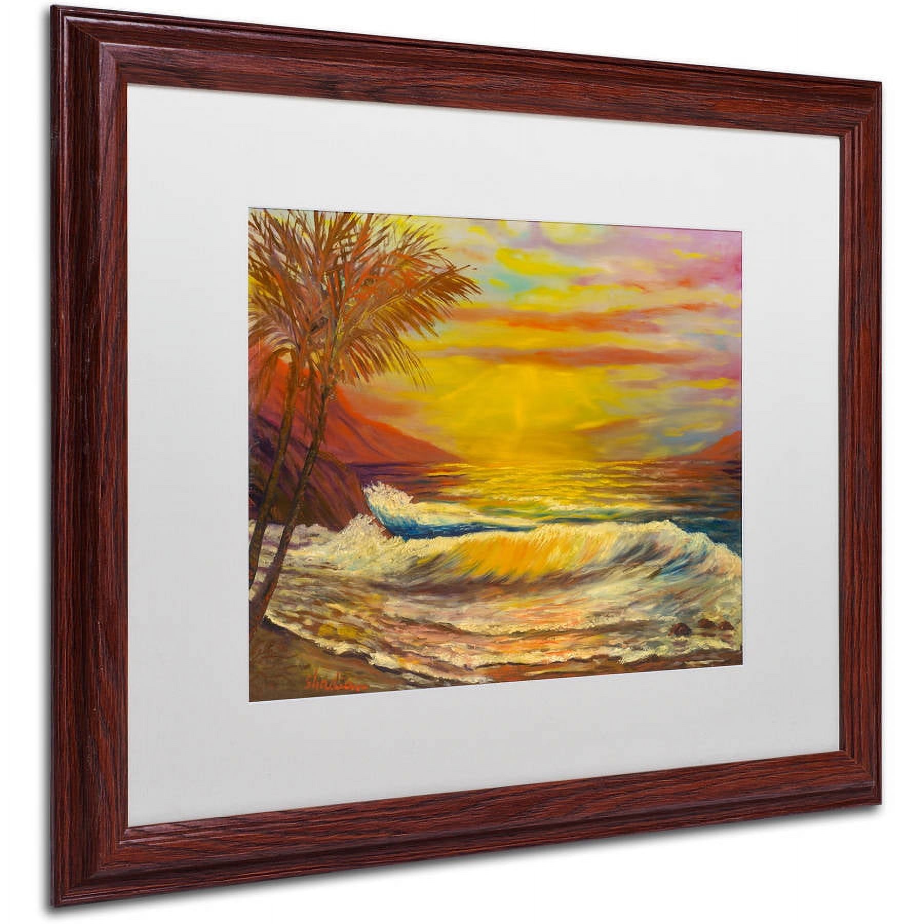 Trademark Fine Art "A Tropical Lagoon" Canvas Art by Manor Shadian, White Matte, Wood Frame
