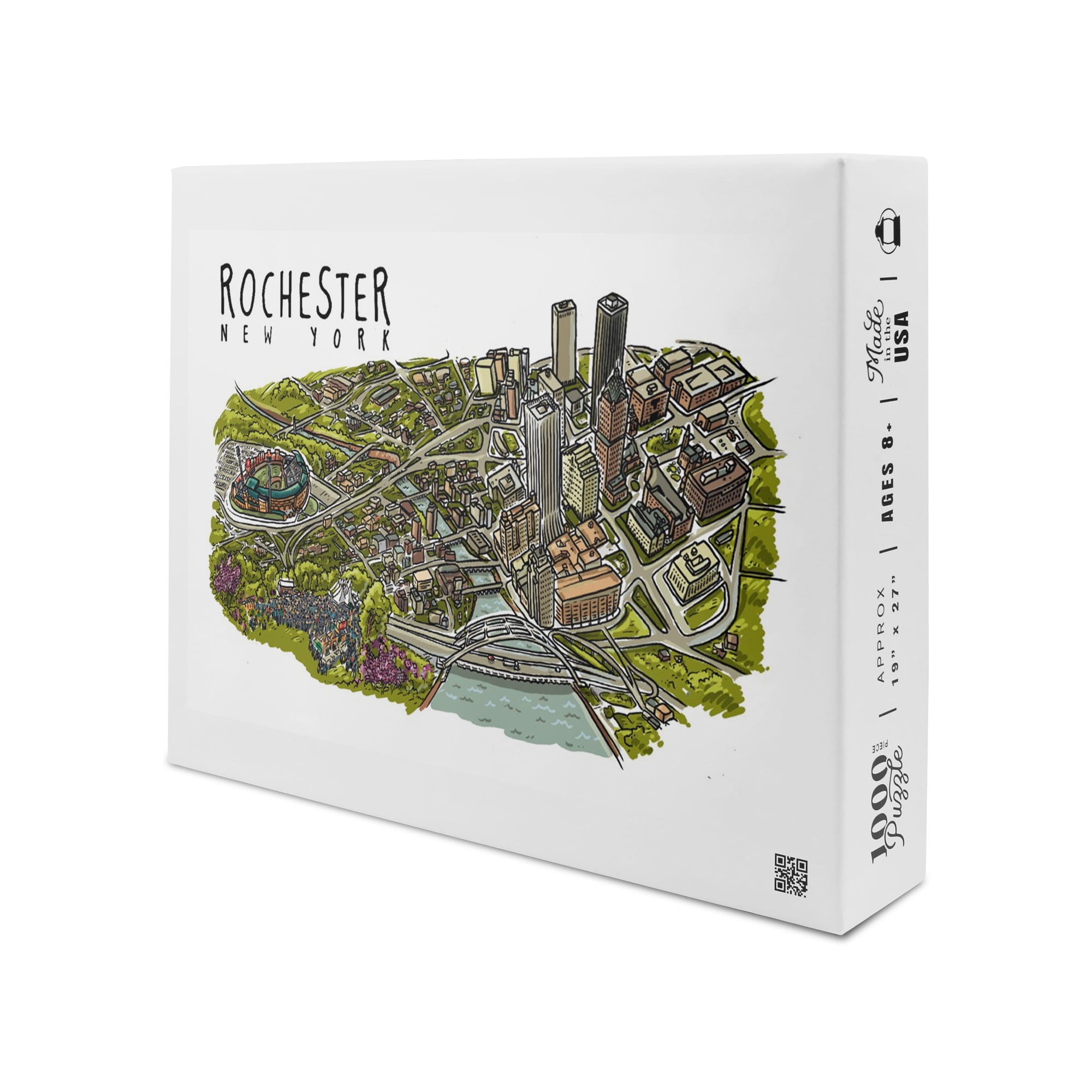 Rochester, New York, Line Drawing (1000 Piece Puzzle, Size 19x27