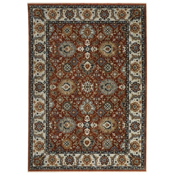 Oriental Weavers Aberdeen Area Rug - 562R1 - 3'3" x 5' - in Red/ Ivory - Vintage Inspired, Stain Resistant, Family and Pet Friendly , Entrway, Bedroom Rug