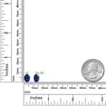 thumbnail image 3 of Gem Stone King 14k White Gold Blue Created Sapphire and White Topaz Earrings for Women (3.36Cttw, GemstoneSeptember Birthstone, Oval 8X6MM, Round 2.5MM), 3 of 5