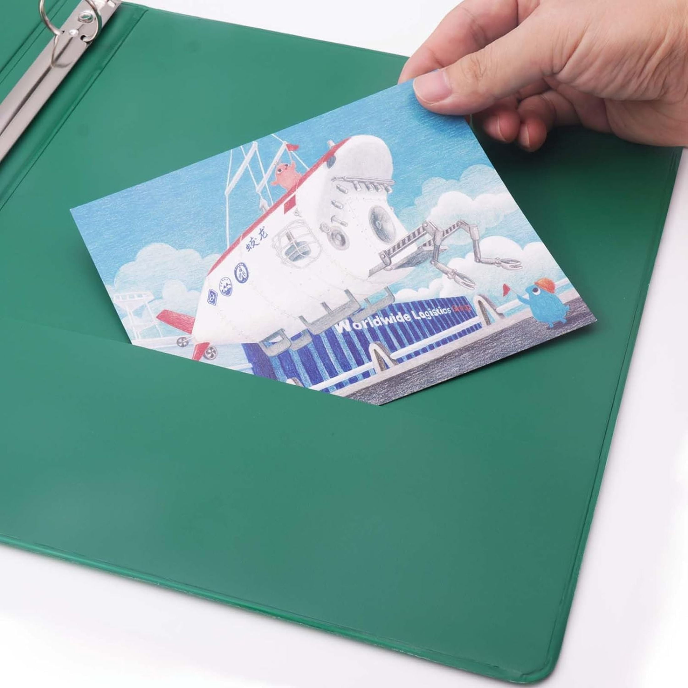 50 Pack of Bulk Wholesale 1 Inch 3 Ring Hardcover Binders with Clear Transparent Covers for Picture and Note Display for Office Employees in Hunter Green
