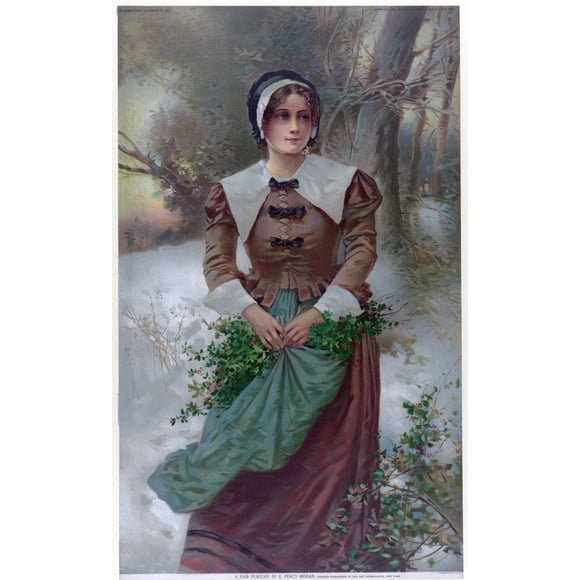 Moran : Femme Puritaine. /N'A Fair Puritan.' Chromolithographie par Percy Moran, C1897. Affiche Imprimée par (18 x 24)
