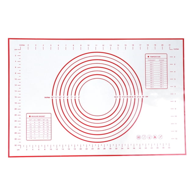 Alfombrilla de silicona para hornear de 40x60cm, almohadilla antideslizante para hornear, alfombrilla para enrollar masa, herramienta de cocina para repostería (rojo)