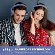 OneOdio Wired Over-Ear Headphones with Mic Dual-Plugs for Youth Adult Kids Gitar Piano Drum-Light Blue