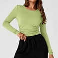 thumbnail image 3 of yillto Womens Long Sleeve Tight Shirts Basic Crew Neck Workout Tees Clothes Going out Fashion Undershirts, 3 of 7