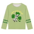 thumbnail image 5 of Girls Long Sleeve St. Patrick's Day T-Shirt Mint Green Dinosaur T-Rex Shamrock Top Happy St. Pat-Rex,Size 3 T, 5 of 5
