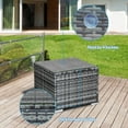 thumbnail image 5 of Canddidliike 3 Pcs Patio Rattan Furniture Bistro Sofa Set, Outdoor Furniture Garden Conversation Bistro Sets with Coffee Table and Cushions-Gray, 5 of 9