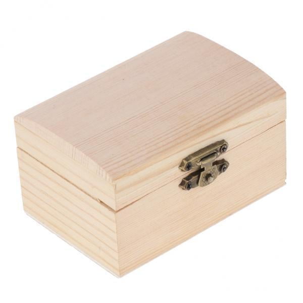 2x Pequeñas Cajas de Joyería de de 3 × 2 × 2 Pulgadas para Dibujar de Decoupage de Bricolaje Pirograbado Sunnimix Joyero de madera