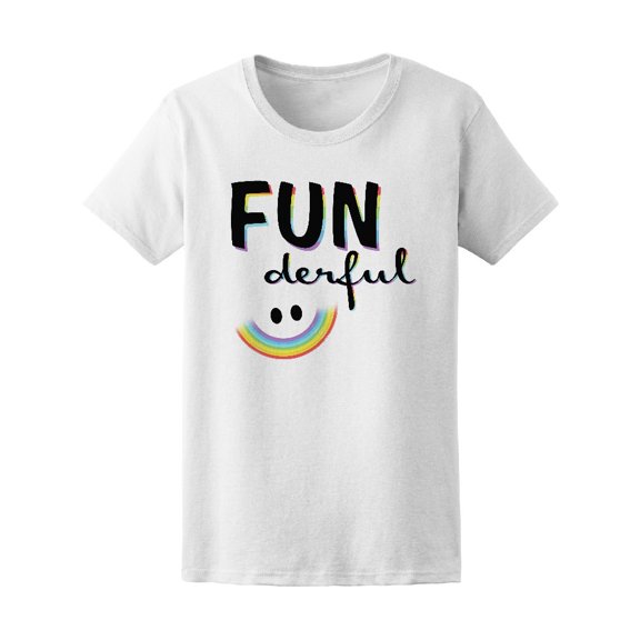 Funderful, Rainbow, Happy Face Tee Women's -Image by Shutterstock