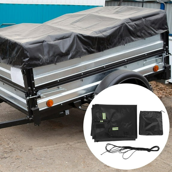 FRCOLOR Utility Trailer Cover Oxford Fabric Truck Camper Cover Tricycle Cover  Utility Trailer Shade Pickup Truck Bed Tarp for Outdoor