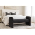 thumbnail image 2 of Meridian Furniture Peyton Black Boucle Fabric Bench, 2 of 5