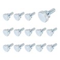 thumbnail image 1 of 14 Pcs M8x18mm Vis à Pouce Moletées, Tête Plate Moletée Plaquée Zinc Vis Entièrement Filetées, 1 of 6