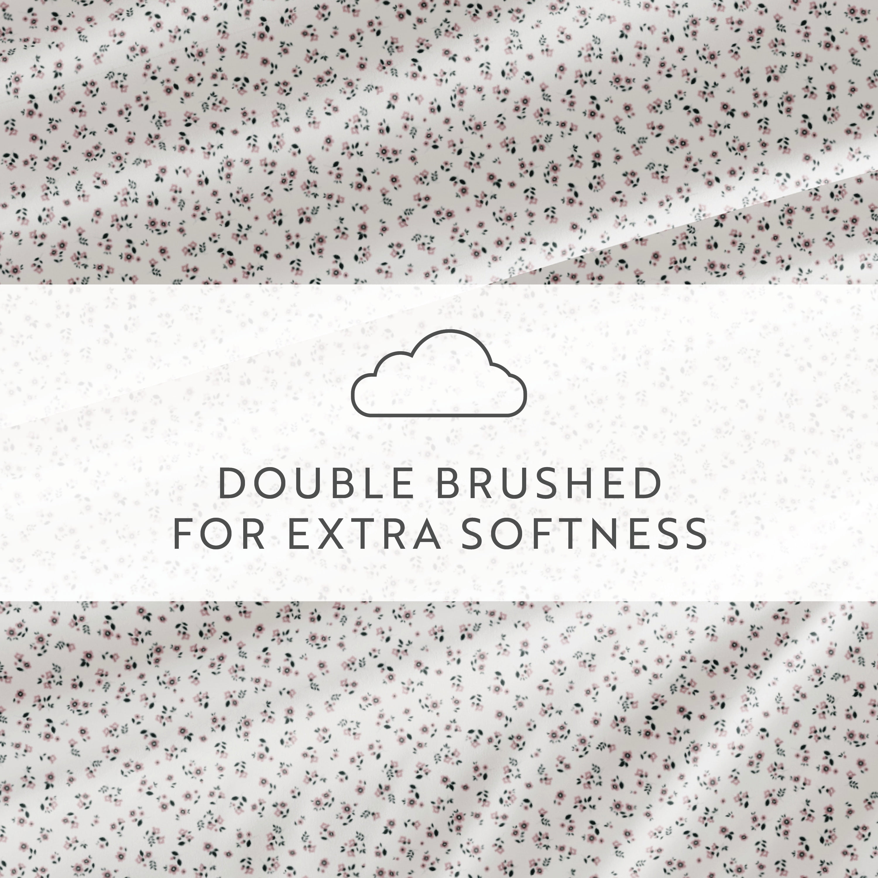 Noble Linens 4 Piece Pattern Microfiber Bed Sheets Set, Distressed Willow Light Gray, Full