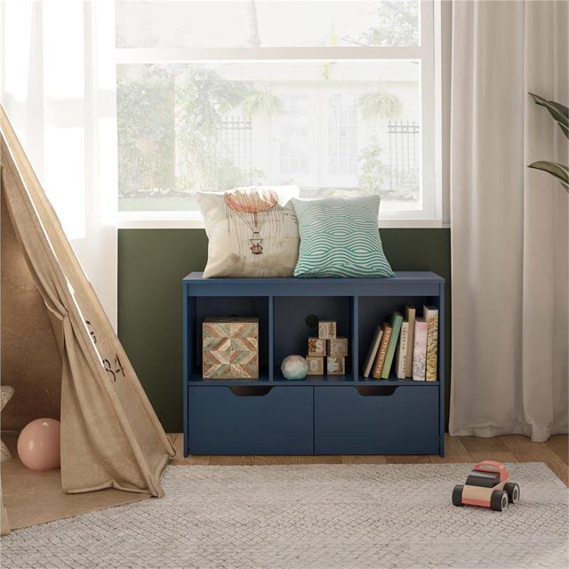 Ameriwood Home Tyler Enfants Cube de Rangement avec Tiroirs en Bleu Marine