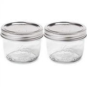 Kerr Wide Mouth Half-Pint Glass Mason Jars 8-Ounces with Lids and Bands (2 Jar-Pack)