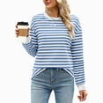 thumbnail image 2 of Towmus Womens Oversized Striped Sweatshirt Crewneck Long Sleeve Color Block Pullover Top Casual Y2K Fall Clothes Workout Shirt, 2 of 6