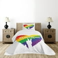 thumbnail image 4 of Ambesonne Pride Quilted Bedspread Set 2 Pcs, LGBT Colored Heart, Twin Size, Multicolor, 4 of 5