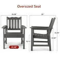 thumbnail image 4 of Patio Chairs & Table Set of 3, 2 pcs Garden Bistro Chairs with End Table, All-Weather HIPS Dining Chair Set, 400 lbs Weight Capacity, Outdoor Patio Furniture, Grey, 4 of 6
