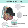thumbnail image 4 of Unisex Bohemian Print Zipper Backpack, Stylish Boho Rucksack with Front Pocket, Lightweight Bag for School University Work Commute, Great Gift Choice, 4 of 5