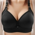thumbnail image 2 of Sports Bras for Women New Woman's Solid Color Comfortable Hollow out Perspective Bra Underwear No Underwire Wireless Bras for Older Women Style B-38 Black, 2 of 3