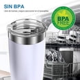 thumbnail image 2 of Vaso Térmico de Acero Inoxidable, Easytao Taza Termica Frio y Caliente para Cafe con Tapa y Popote, Cepillo de limpieza, Termo Infusor de Vacío Doble para Hombre, Mujer, Regalo (20oz/590ml, Blanco, 2 of 3