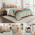 thumbnail image 6 of Twin Quilt Set 68''x86'', Nautical Boat Lightweight Summer Bedspread Coverlet Set with 2 Pillow Shams, Coastal Sailing Ship Ocean Painted Sea Breathable All Season Quilt Bedding for Dorm/Bedroom, 6 of 9