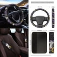 thumbnail image 3 of Xoenoiee Cow Sunflower American Flag Print Car Front Seat Covers 12Pcs Set with Steering Wheel &Seat Belt Cover Car Trash Can Armrest Cover Air Vent Bag Rear View Mirror Cover Cup Coasters Kychain, 3 of 7