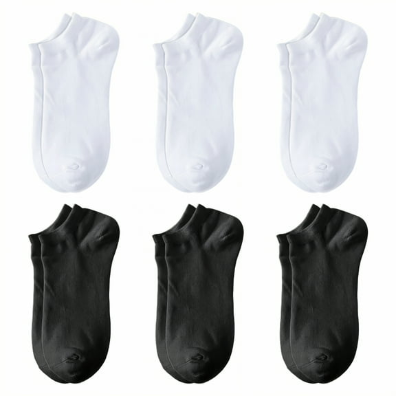 TELOLY 6Pairs Ankle Socks Men,Size 37-58 Athletic Socks,Low-Cut Ankle Socks Mens No Show Socks,Combination1