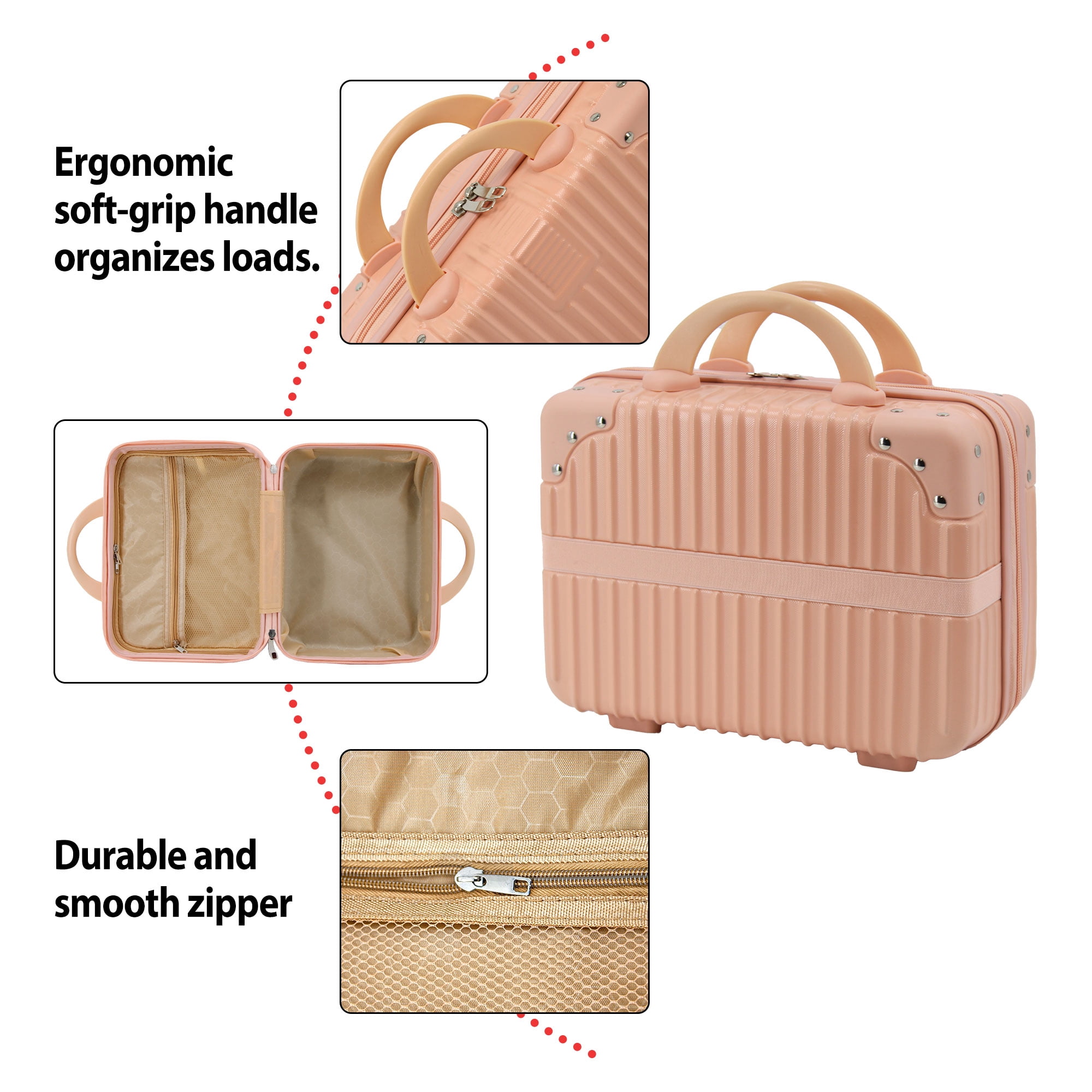 AzulHome 14" Pink Carry-On Luggage - Lightweight & Durable ABS Hardshell, Compact Suitcase for Easy Travel