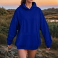 thumbnail image 2 of Kaprioy Womens Oversized Sweatshirt Essentials Hoodie Fleece Sweatshirts Fall Winter Fashion Pullover Sweaters Fashion Y2k Clothes Blue, M, 2 of 5