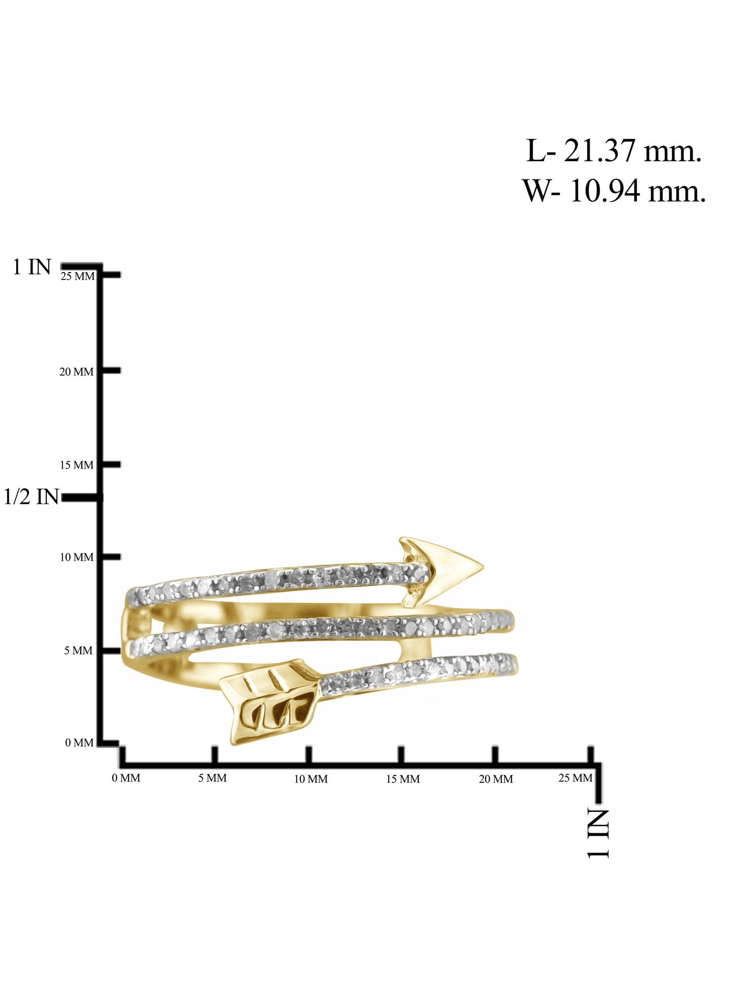 JewelersClub 14K Gold Plated Silver Accent White diamond Open Ring for Women | Diamonds for Everyday Womens Wear