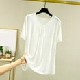 thumbnail image 2 of Posijego Women's Short Sleeve Sleep Tops Crewneck Casual T Shirts Soft Pajama Tops Basic Tee Shirts, 2 of 7