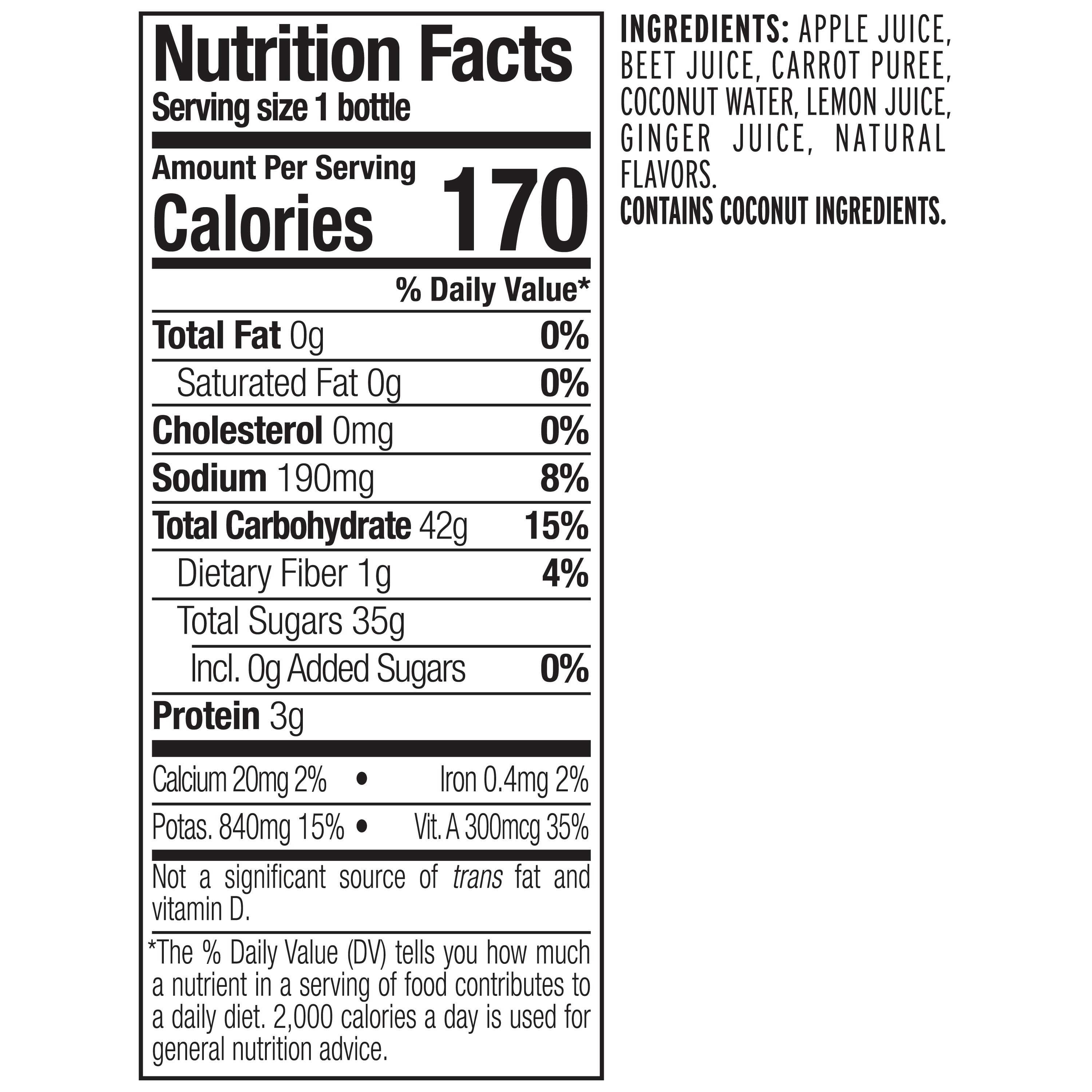 Naked Juice Fruit & Veggie Smoothie, Bright Beets, 15.2 oz Bottle