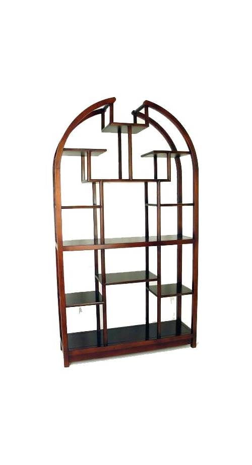 Arch Top Etagere in Brown Birchwood