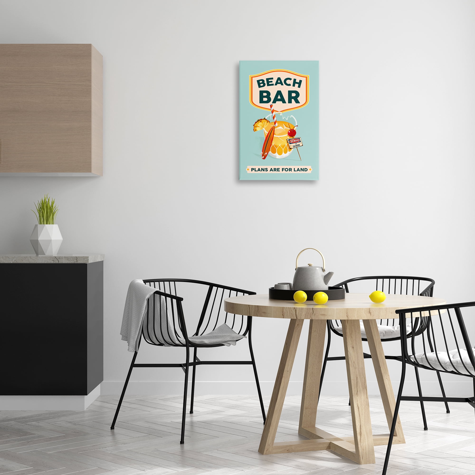 Stupell Industries Beach Bar Cocktail Food & Beverage Painting Wrapped Canvas Art Print Wall Art, 16 x 24
