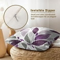 thumbnail image 4 of Purple and Gray Leaf Throw Pillow Cover 16x16 Inch Pack of 2 Spring Leaf Geometry Cushion Pillow Case Square Cotton Purple Eucalyptus Pillowcase for Summer Party Bed Sofa Home Car Bedroom Outdoor, 4 of 6