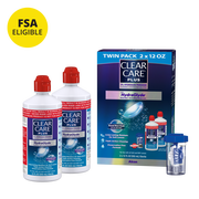 CLEAR CARE PLUS Cleaning & Disinfecting Contact Lens Solution with Case, 12 oz, Twin Pack