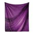 thumbnail image 1 of Art Abstract Soft Flannel Fleece Throw Blanket, Contemporary Violet Tones Design with Wavy Smooth Lines, Cozy Plush for Indoor and Outdoor Use, 50" x 60", Purple Fuchsia, by Ambesonne, 1 of 5