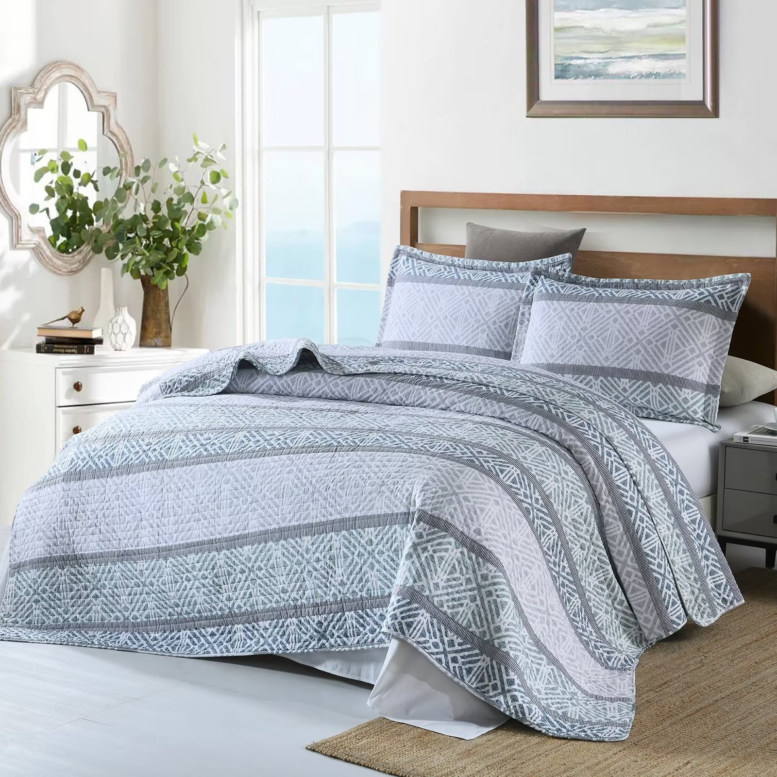 Bedduvit Cotton Quilt Queen Size 3 Pieces 100 Cotton Lightweight Soft