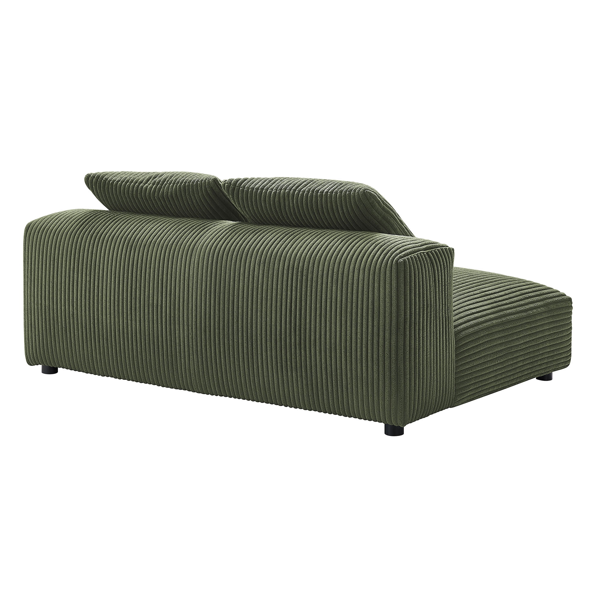 Solace Modular Corduroy Upholstered Armless Loveseat in Fern